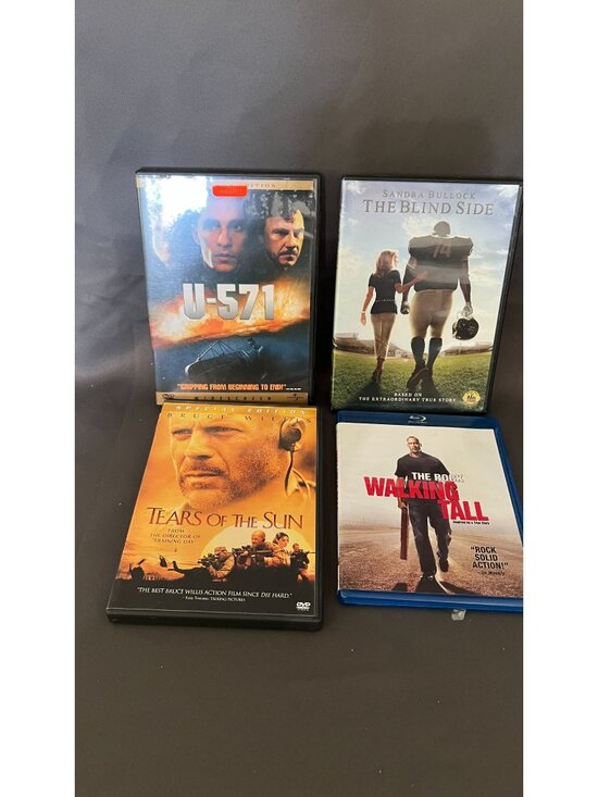 Universal, Warner Bros., Sony Pictures Other - U-571 The Blind Side Walking Tall Tears Of The Sun Movie Bundle - DVD & Blu-ray